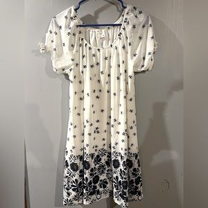 NWOT Siren Lily‎ Blue/White Floral Lace SPRING Dress SzMedium